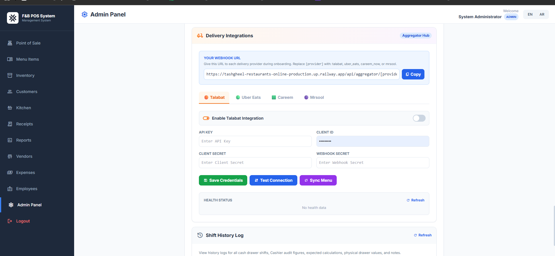 Admin & Integration